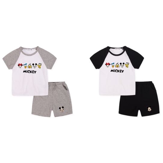 Set Áo Thun Tay Ngắn 100% Cotton 6 Màu &amp; Quần Dài Cho Bé