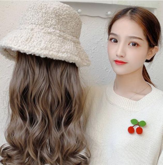 Tóc giả nữ cao cấp ❤️❤️ FREESHIP ❤️❤️ nguyên đầu xoăn kèm mũ lông