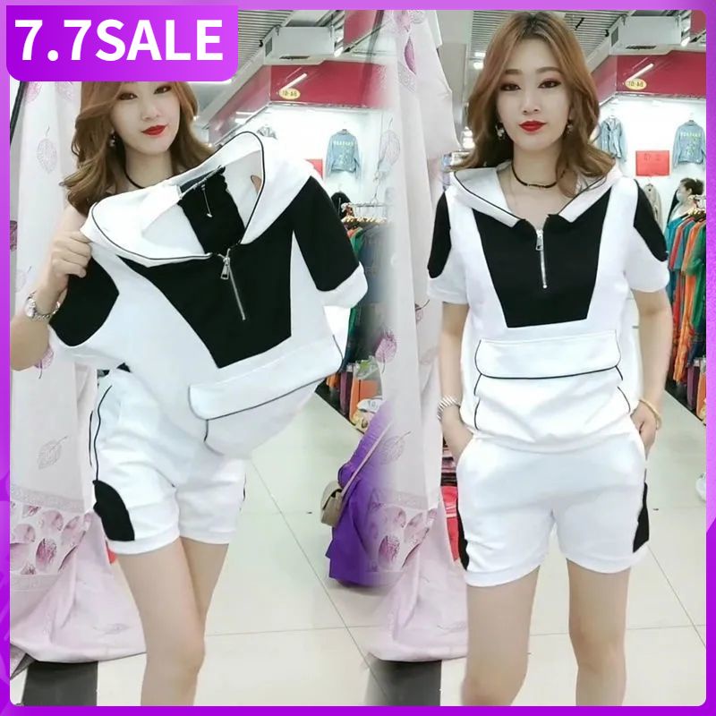 Set đồ thể thao ngắn tay dáng rộng phong cách Hàn Quốc thời trang dành cho nữ