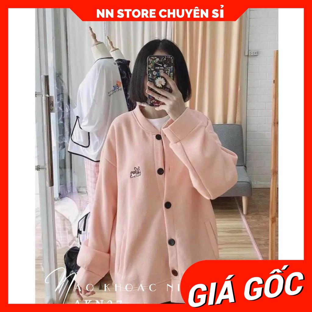 ÁO KHOÁC NỈ BÔNG CARDIGAN THÊU CÚN CỰC HOT AKN27 ⚡FREESHIP⚡100% ẢNH THẬT⚡ NN CHUYÊN SỈ - NN STORE