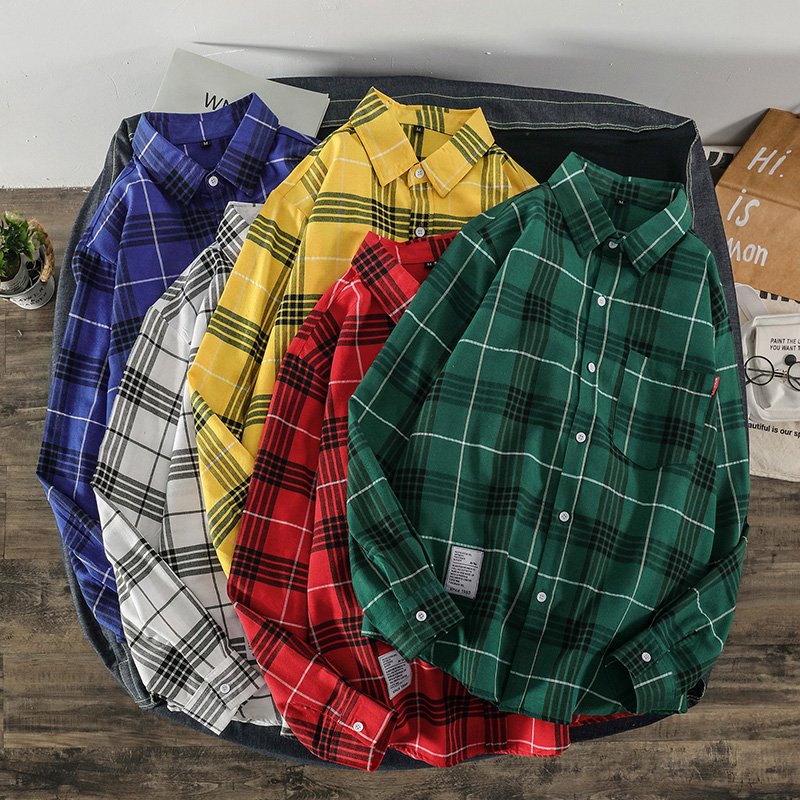 Áo Sơ Mi Ca Rô Dài Tay Kiểu Hàn Quốc Xinh Xắn Cho Nam Size M-3xl