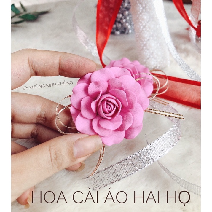Hoa cài áo hai họ - Hoa cài đám cưới nhà gái và nhà trai - Hàng thủ công