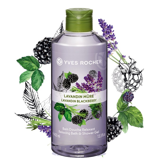 [Hàng chính hãng] Sữa Tắm Dưỡng Da Hương Lavender Yves Rocher Lavandin Blackberry Relaxing Bath & Shower Gel 400ml