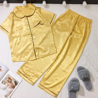 Đồ bộ phi lụa viền