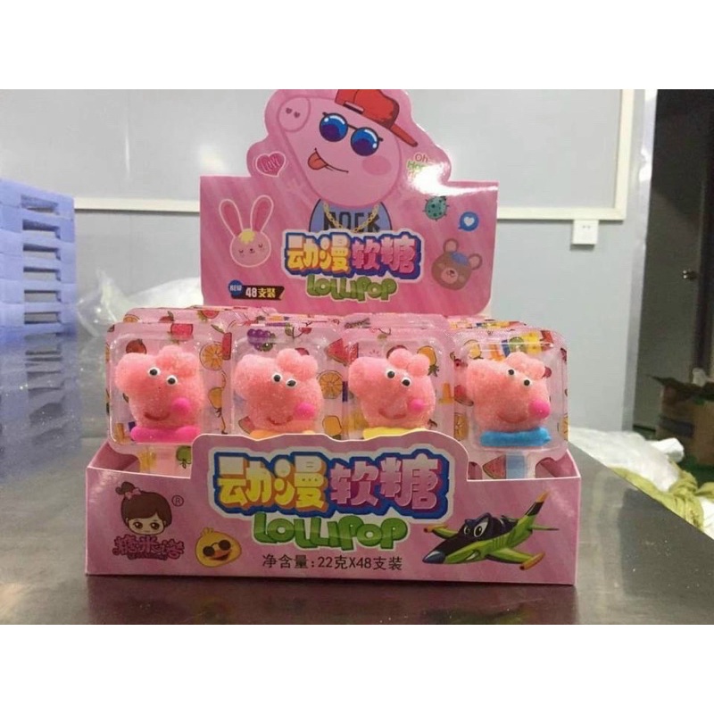 vỉ 30 kẹo dẻo nhiều hình có que cầm( giao ngẫu nhiên)