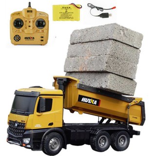 Huina 1573 Xe ô tô tải ben điều khiển từ xa Hulna 573 đồ chơi mô hình oto công trình rc chở đất cát vật liệu huila huna