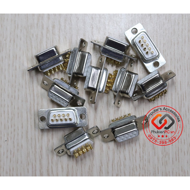 Đầu hàn đầu nối COM DB9 RS232 mạ vàng 5U, vỏ ốp kim loại, ốp nhựa hàn cáp COM DB9 cáp Riser DB15 DB25 DB37 máy CNC LPT