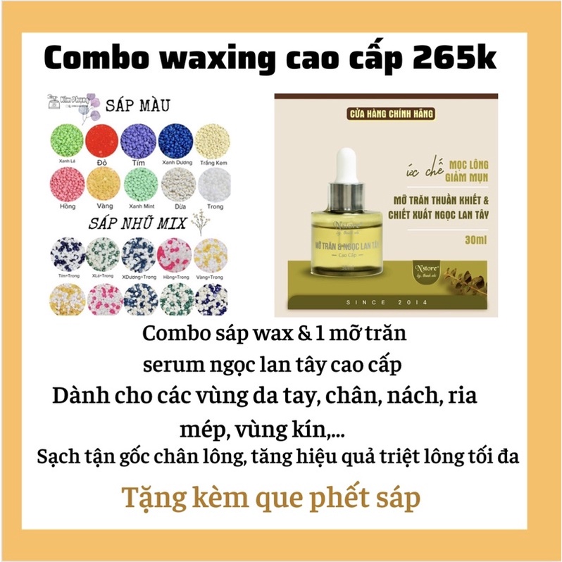 COMBO SÁP WAX BEANS VÀ SERUM MỠ TRĂN NGỌC LAN TÂY CAO CẤP