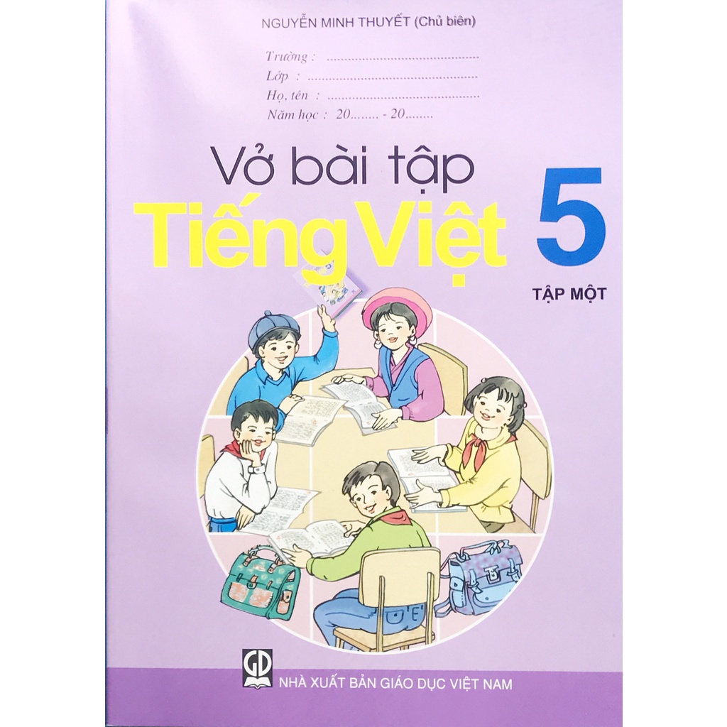 Sách Vở bài tập tiếng việt 5 tập 1 và 2 tập giấy kiểm tra cấp 1