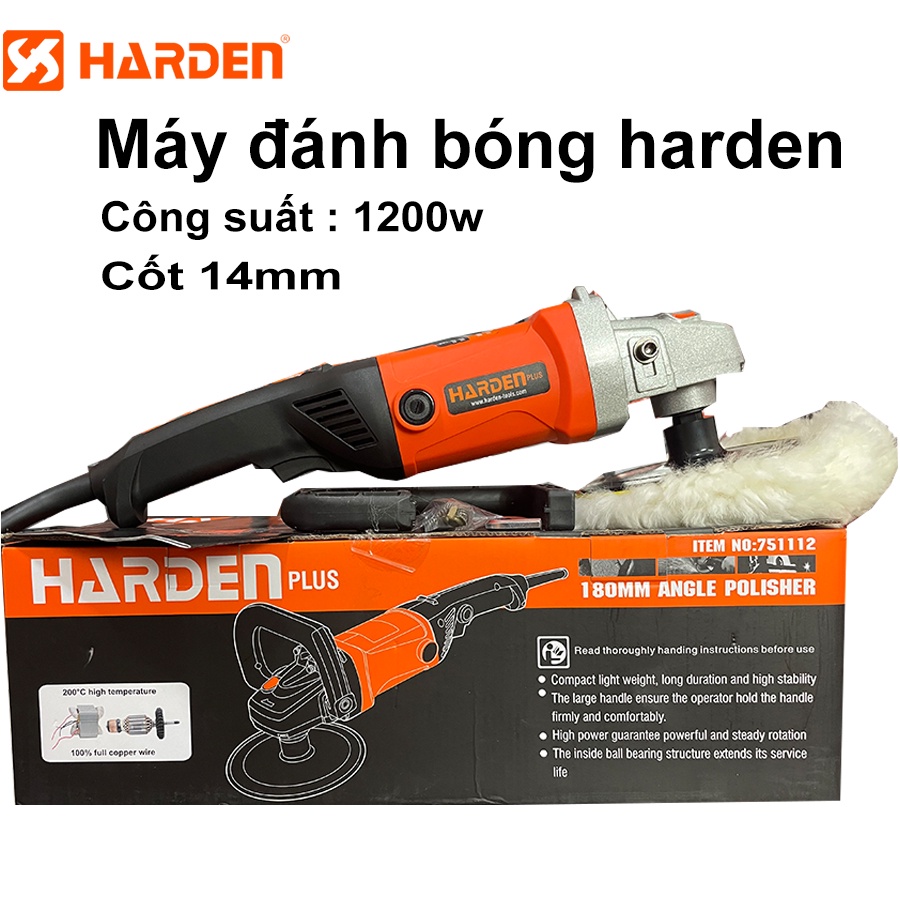 Máy đánh bóng, harden 751112, công suất 1200w, cốt 14mm, bảo tín official store