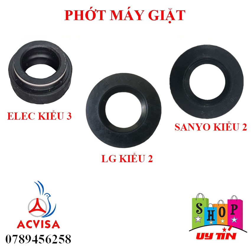 Combo 3 Phớt Máy Giặt: Electrolux (Kiểu 3); Lg; Sanyo (Kiểu 2)