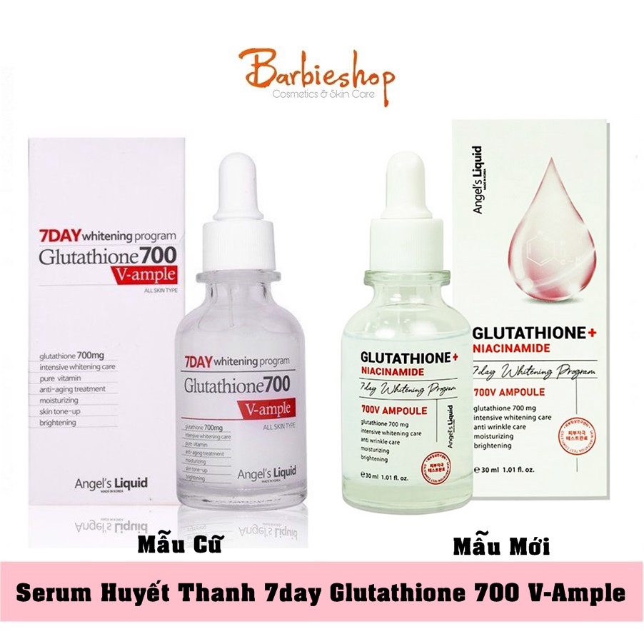 Serum Huyết Thanh 7day Glutathione 700 V-Ample Mẫu Cũ + Mẫu Mới