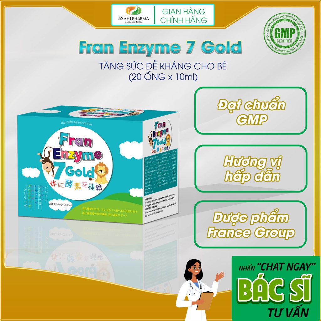 Fran Enzyme 7 Gold - Hỗ Trợ Tăng Cường Sức Đề Kháng, Giảm Các Triệu Chứng Rối Loạn Tiêu Hoá, Giúp Ăn Ngon Miệng