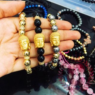 Vòng tay charm đầu Phật bạc