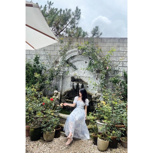 Váy maxi hoa xanh biển dài bồng bềnh xinh xĩu (order) | BigBuy360 - bigbuy360.vn