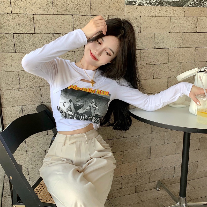 MS652 Áo thun nữ dài tay khoét ngực croptop PhuLinhShop