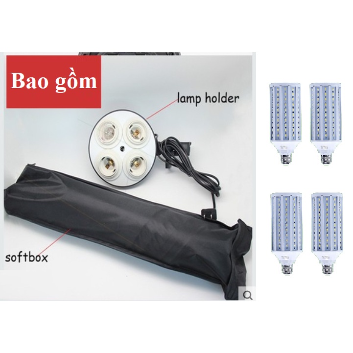 Đèn Softbox 50x70CM 4 Bóng Led360 40W, Đèn Led Chụp Ảnh Quần Áo, Livestreams