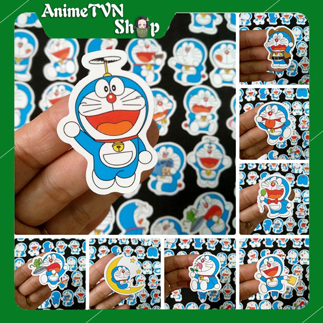 Miếng dán Sticker anime Doremon và những người bạn trọn bộ 120 hình - In rõ ràng sắc nét khó tróc