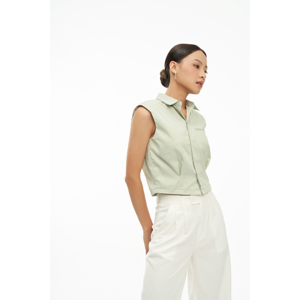 Áo somi croptop xanh - Bliss top