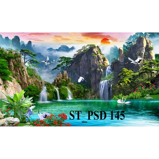 Tranh dán hồ cá 3d , hồ cá rồng , la hán , cá dĩa …