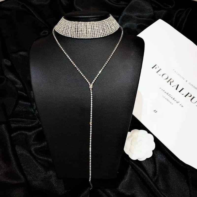 Choker Đá bảng to (hạt đá cao cấp)