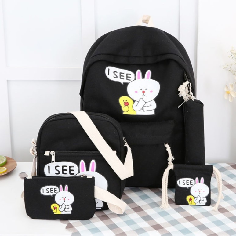 Bộ 5 Sản Phẩm Balo Túi Xách Bóp ví Thỏ Xinh Xắn,balo teen,balo giá rẻ,balo hot,balo vải,balo canvas