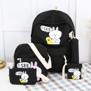 Bộ 5 Sản Phẩm Balo Túi Xách Bóp ví Thỏ Xinh Xắn,balo teen,balo giá rẻ,balo hot,balo vải,balo canvas