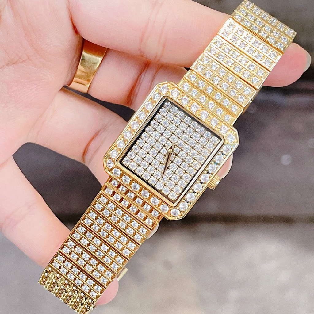 Đồng hồ nữ PiaGet Full Diamond 33mm máy Swissquartz, dây và mặt đính full đá cao cấp