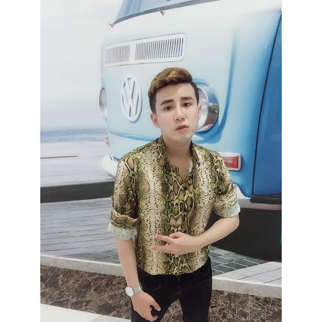 [ICONICMEN'S] Áo sơ mi hot họa tiết da trăn