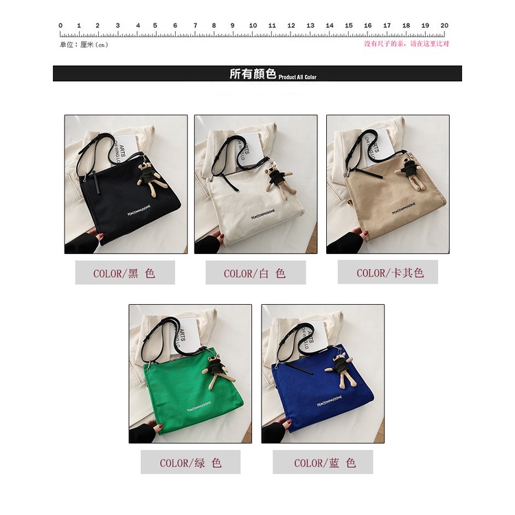 Túi Đeo JASMIN NOIR Vai Vải Canvas Hình Vuông Cỡ Lớn Phối Tua Rua Thời Trang Cho Nữ