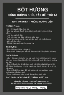 BỘT HƯƠNG CÚNG DƯỜNG, TẨY UẾ