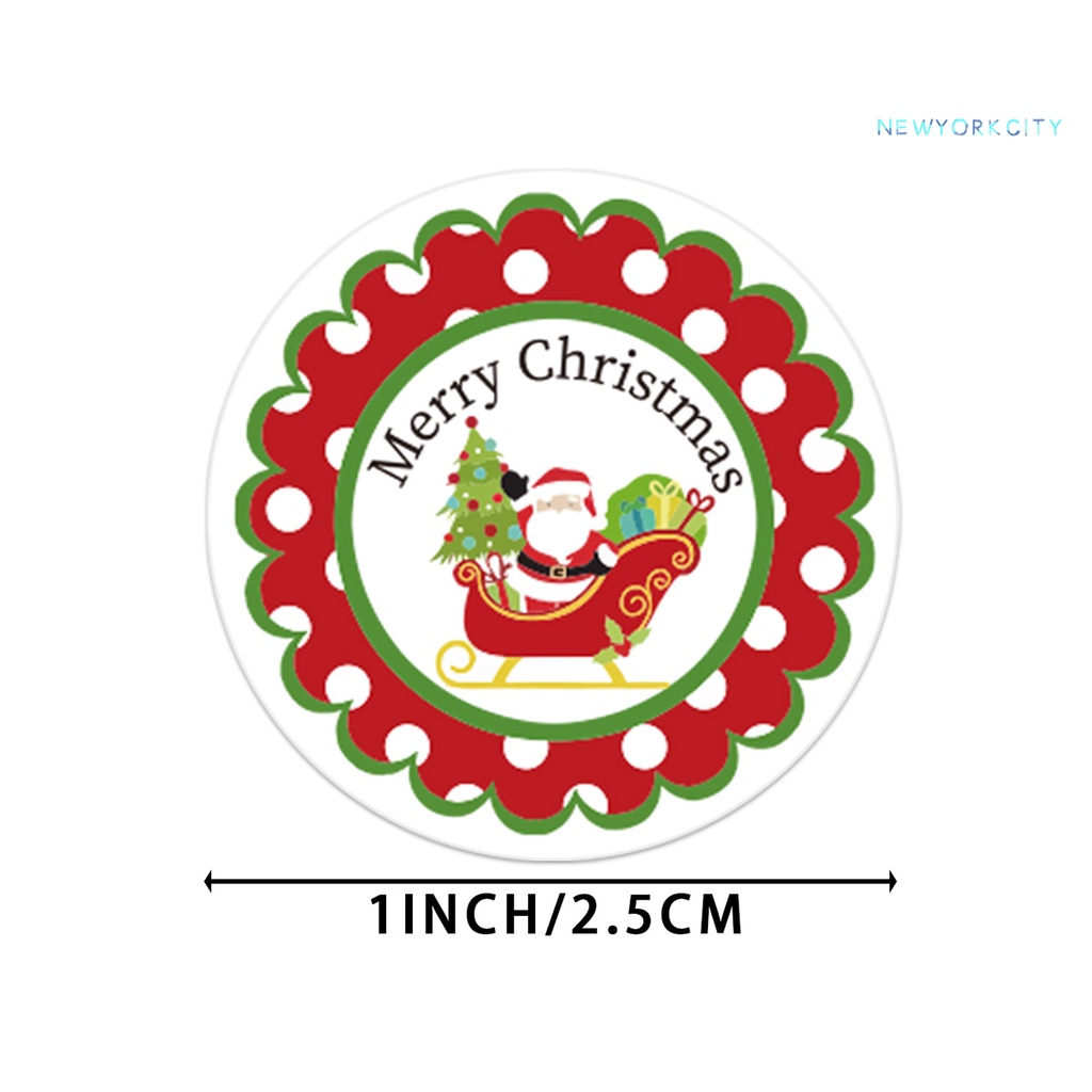 Cuộn 500 Nhãn Dán Tự Dính Trang Trí Phong Bì Giáng Sinh