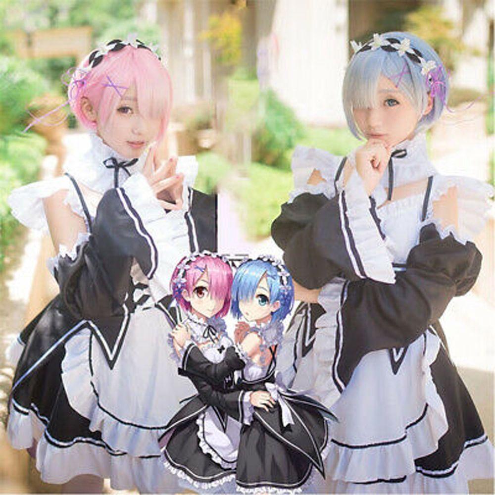 ANEMONE Đầm Hóa Trang Nhân Vật Hoạt Hình Nữ Kara Hajimeru Re Life In Different World Isekai Seikatsu Ram Halloween