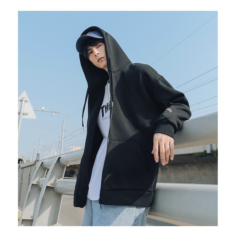Áo hoodie trơn khoá kéo trẻ trung, năng động | BigBuy360 - bigbuy360.vn