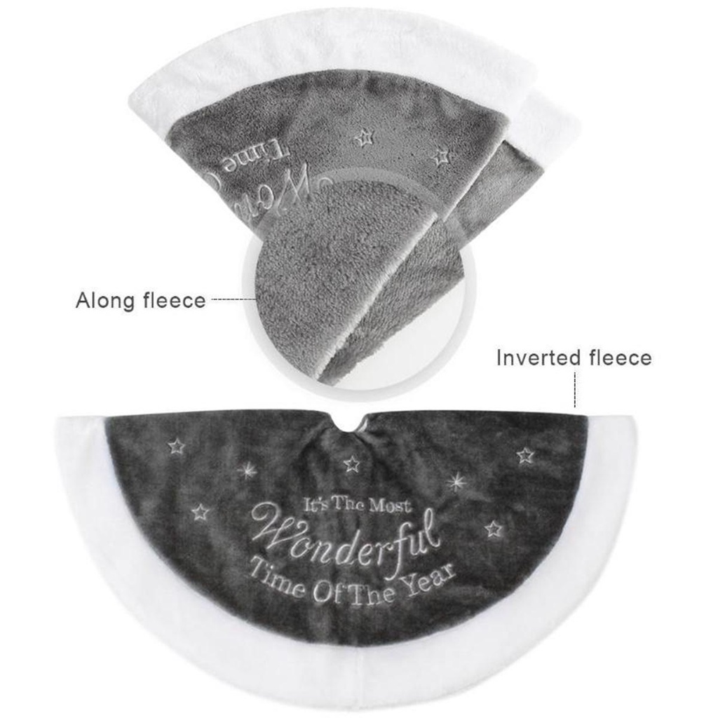 Thảm Lông Nhung Mềm Mại Hình Bông Tuyết 35 Inch Trang Trí Cây Thông Giáng Sinh Năm Mới