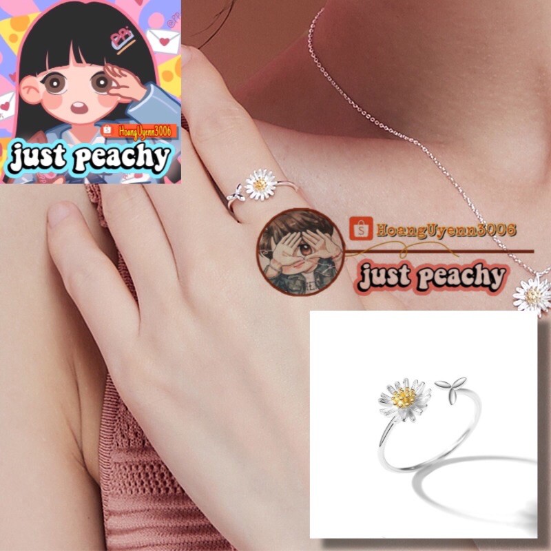 [JustPeachy] NHẪN BẠC PNJ HOA CÚC - DAISY SILVER RING's PNJ