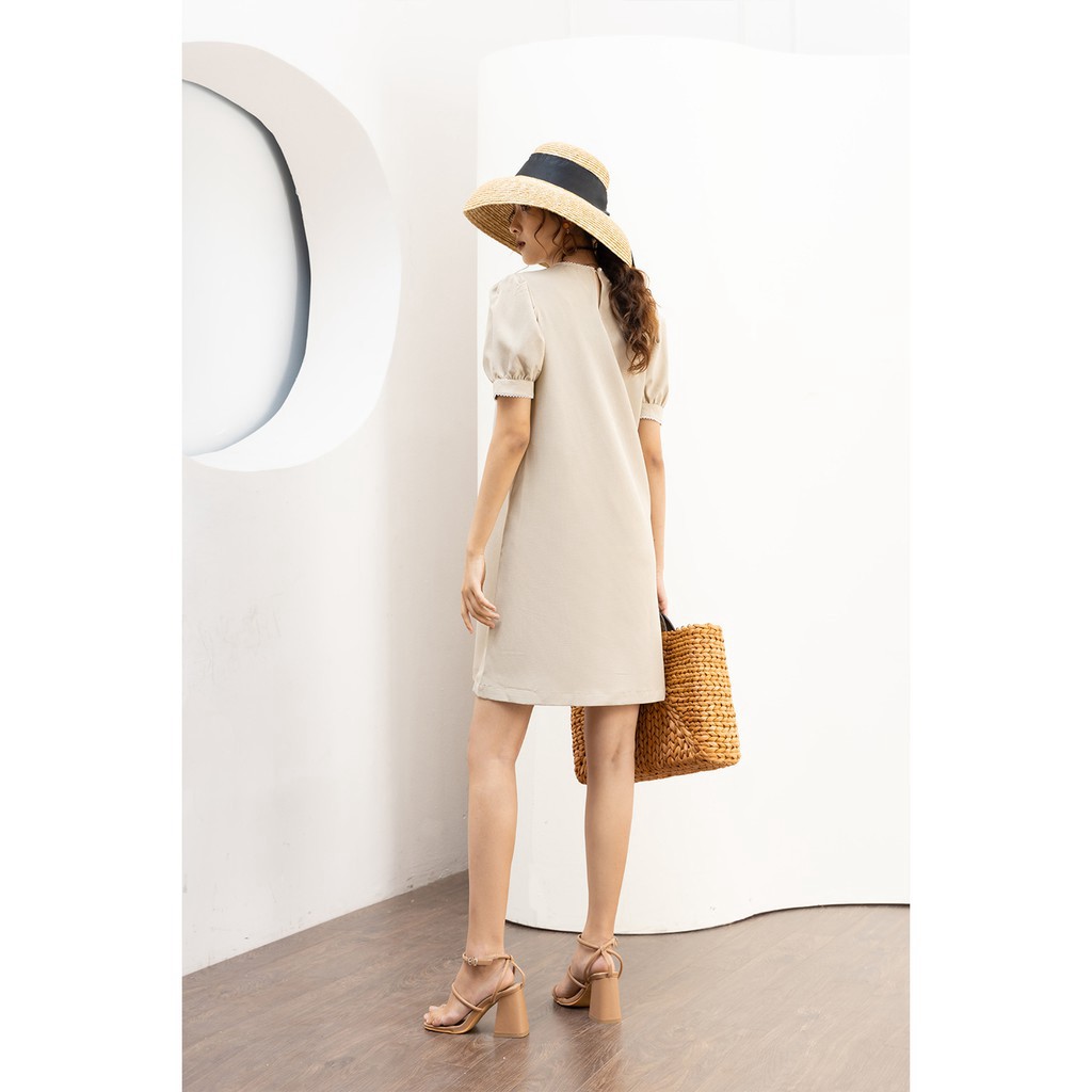 Đầm suông ngắn tay viền cổ ren 20Again DXA0605 | BigBuy360 - bigbuy360.vn