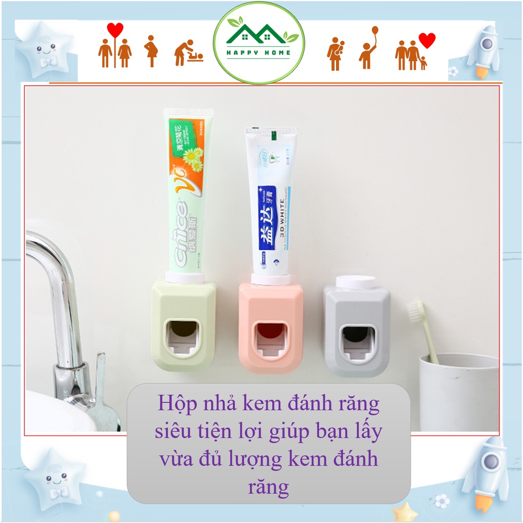 Hộp lấy kem đánh răng tự động, kệ nhả kem đánh răng tự động dán tường cao cấp