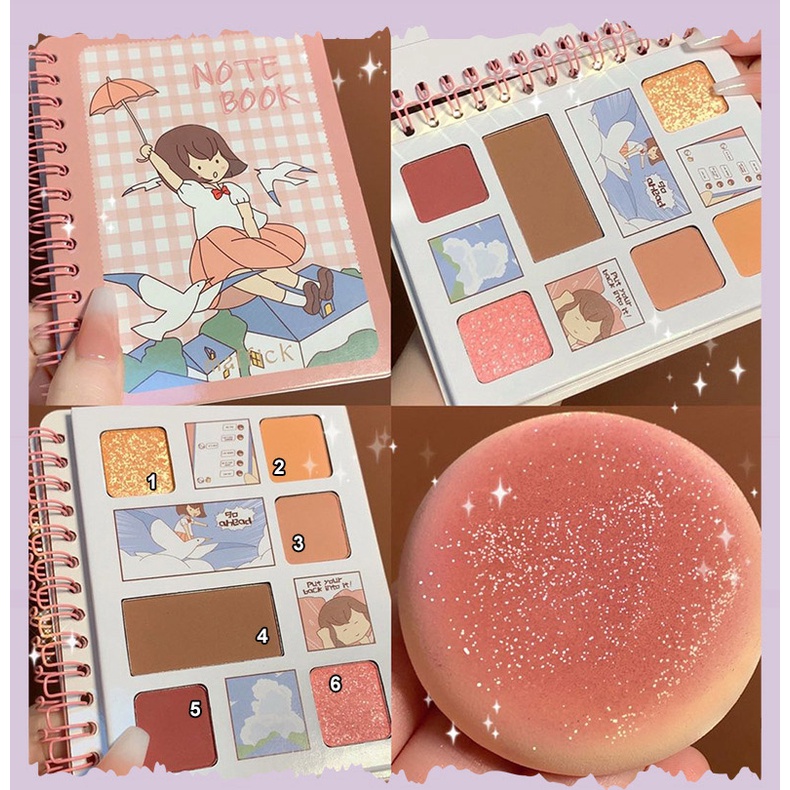 (Hàng Mới Về) Bảng Phấn Mắt Maffick 6 Màu Lì Dễ Thương Chống Thấm Nước Cho Nữ