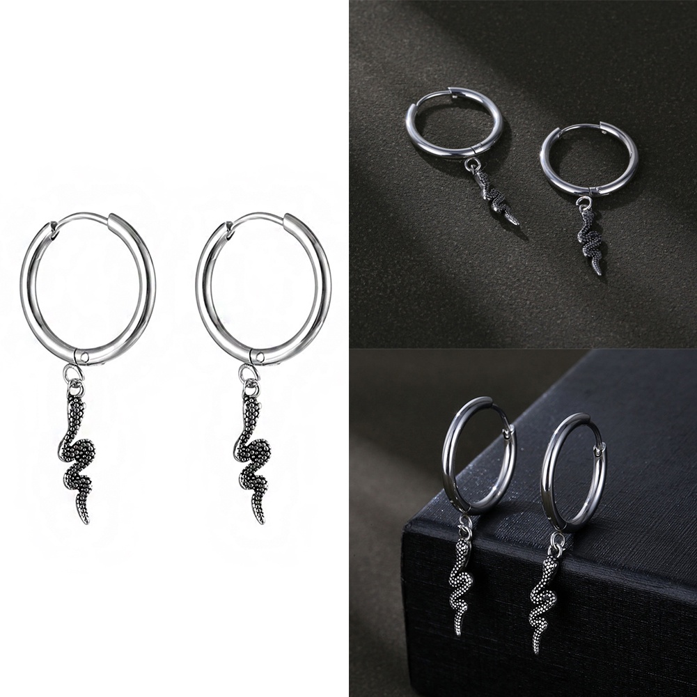 Khuyên Tai Hình Rắn Bằng Thép Không Gỉ Thời Trang Cá Tính Chất Lượng Cao Cho Nam Và Nữ