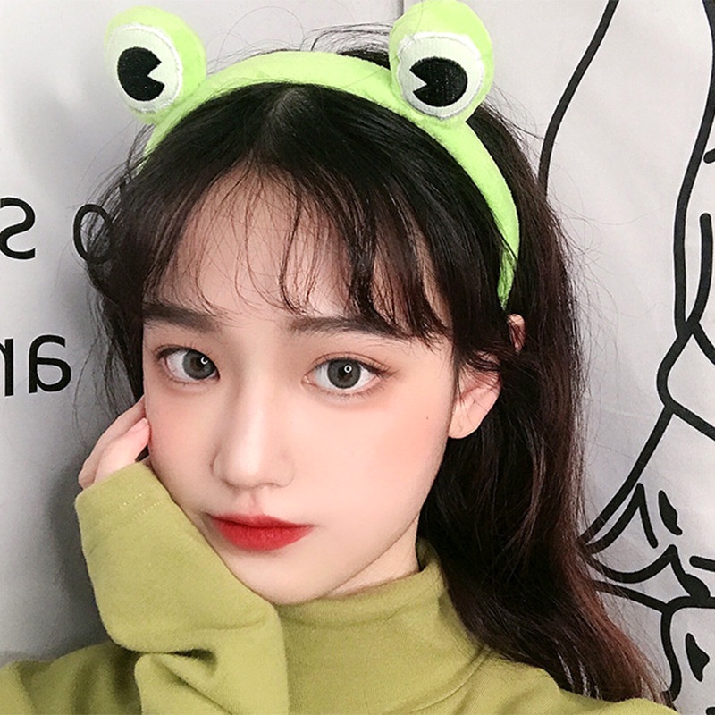 Băng Đô Cài Tóc Hình Chú Ếch Xanh Dễ Thương Phong Cách Hàn Quốc