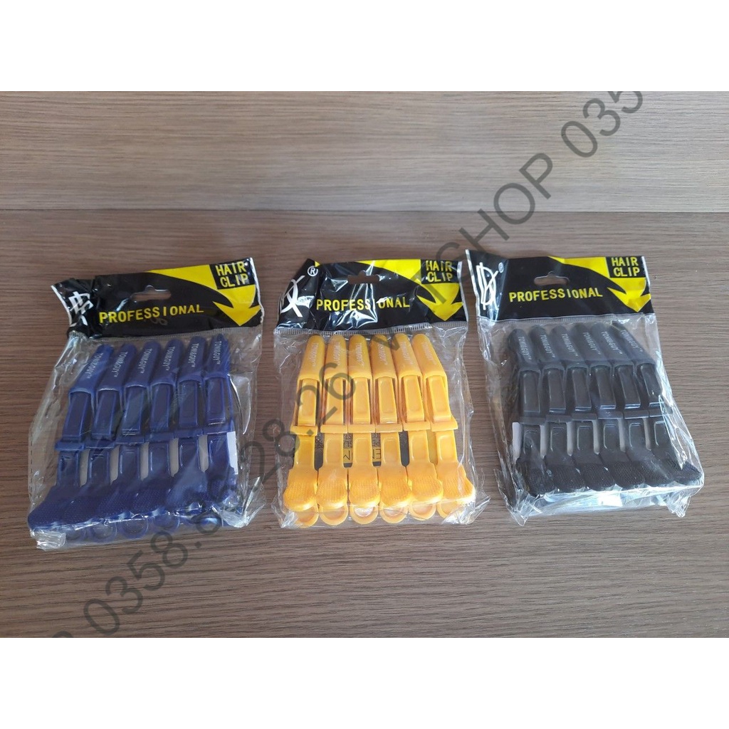 Kẹp tóc cá sấu 1 set 6 cây