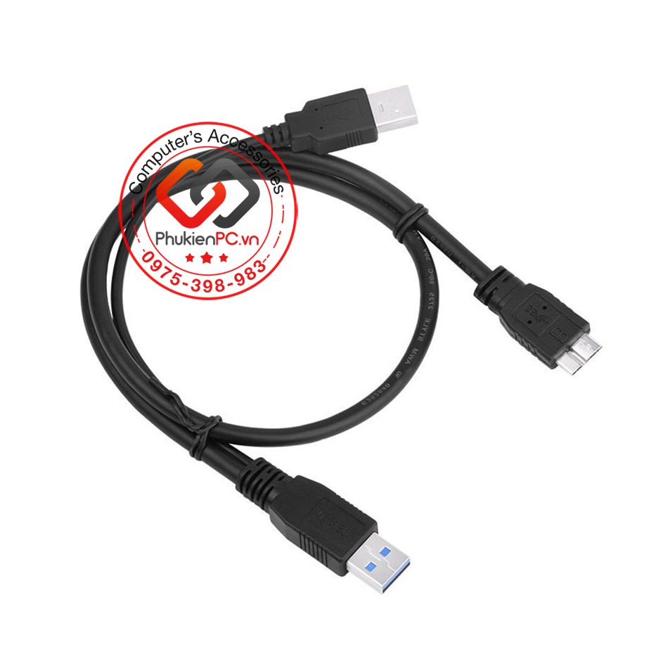 Cáp USB 3.0 cho ổ cứng cắm ngoài chữ Y hỗ trợ nguồn phụ dài 0.6M