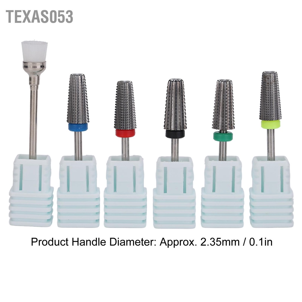 Texas053 Máy khoan móng tay đa chức năng Bits Vonfram Thép 5 trong 1 Công cụ làm mài đánh bóng đầu