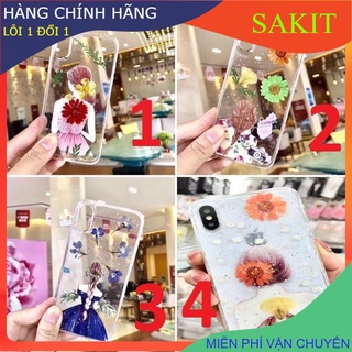 ỐP LƯNG HOA THẬT ÉP KHÔ - SILICOL DẺO TRONG CHO IPHONE XS MAX.