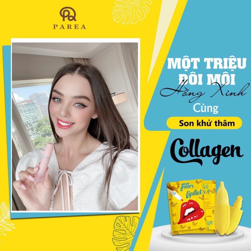 Son Filler Chuối khử thâm xoá nhăn tặng Mặt Nạ Mlab và Son lì chính hãng