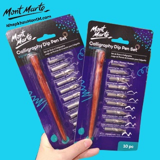 Bộ bút sắt viết Calligraphy Mont Marte kèm 9 ngòi bút Signature Calligraphy Dip Pen Set - 9 Nib