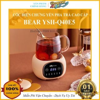 Set đế giữ nhiệt kèm bình thuỷ tinh chưng yến pha trà BEAR YSH-Q04E5 màu trắng kem BH 12 tháng