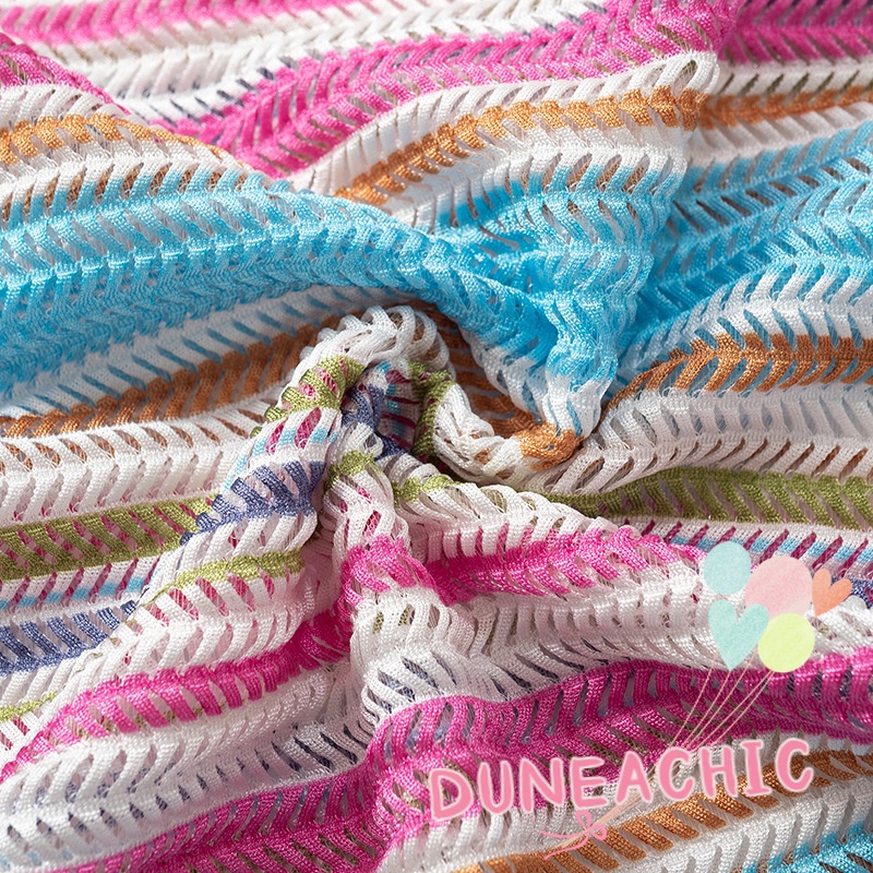 DUNEA Đầm dây dáng ngắn kẻ sọc thời trang quyến rũ