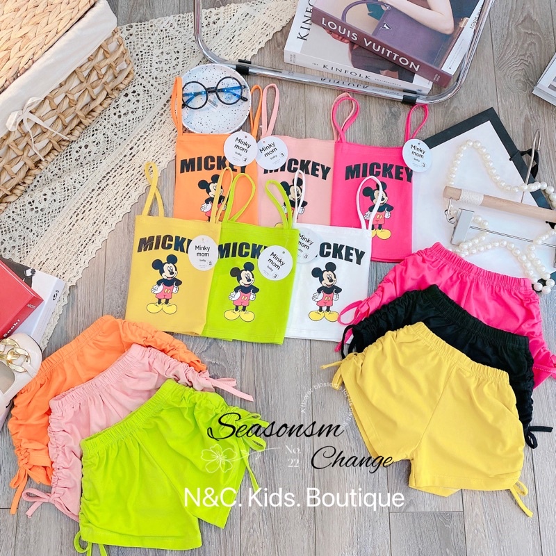 Xả Bộ Mkey 2 dây cotton mềm đẹp bé gái